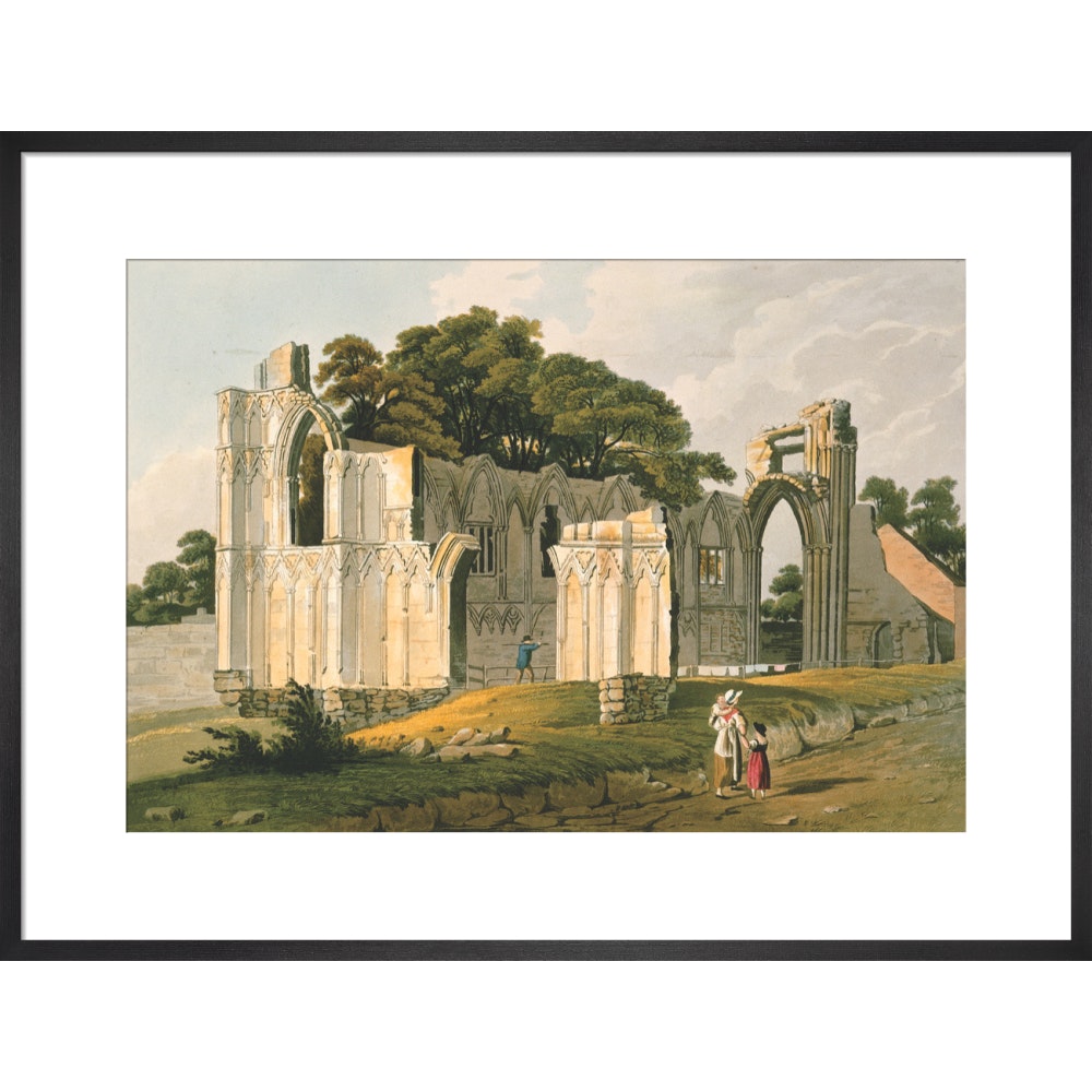 View of the Ruins of St Mary's Abbey print in black frame