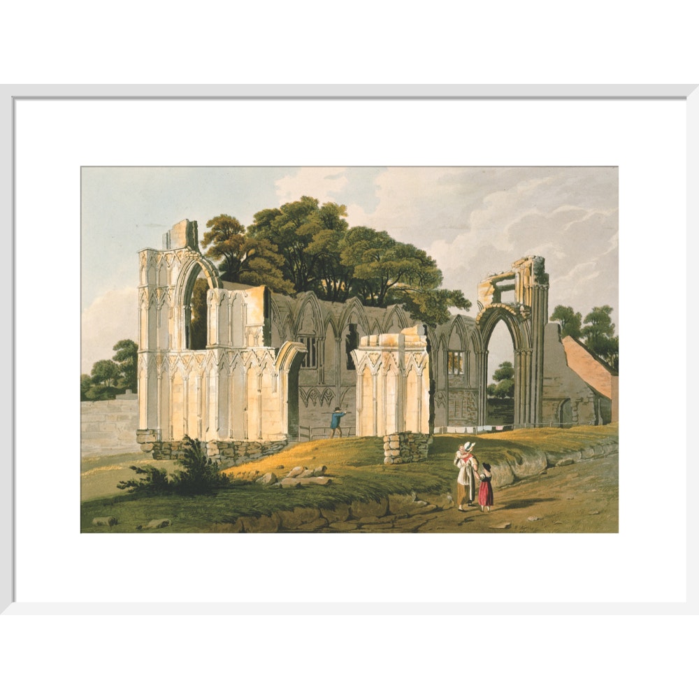 View of the Ruins of St Mary's Abbey print in white frame