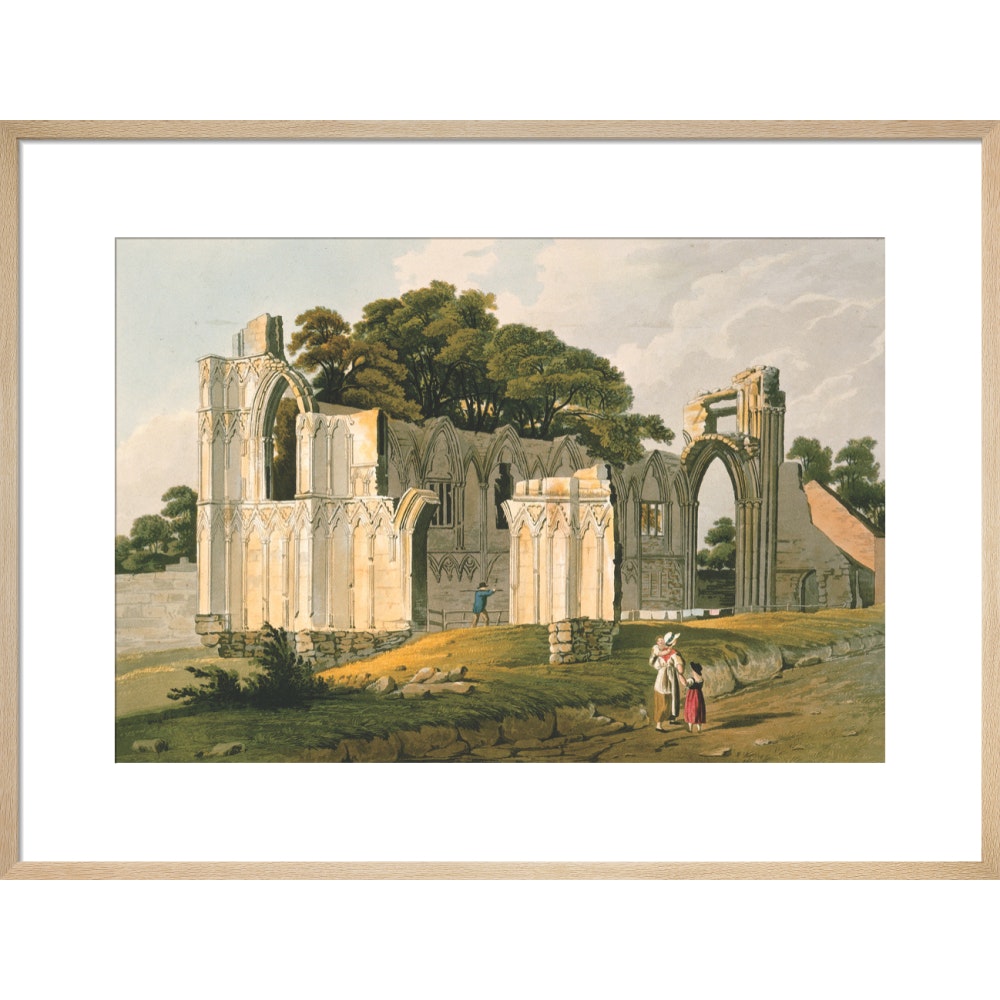 View of the Ruins of St Mary's Abbey print in natural frame