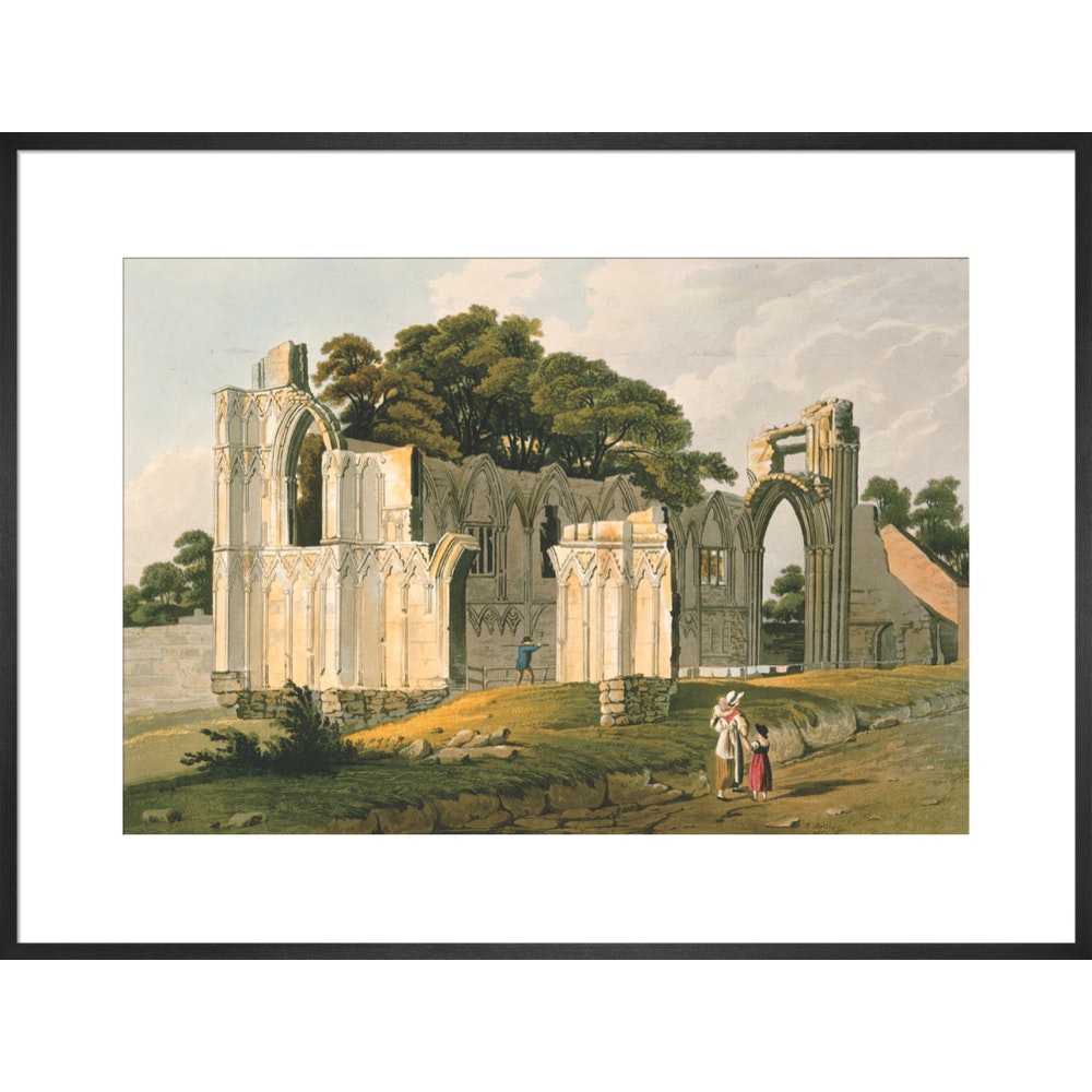 View of the Ruins of St Mary's Abbey print in black frame