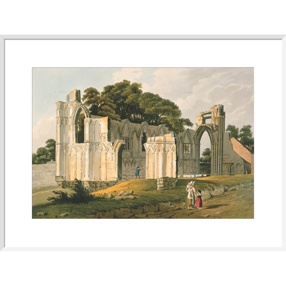 View of the Ruins of St Mary's Abbey print in white frame