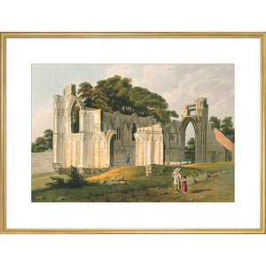 View of the Ruins of St Mary's Abbey print in gold frame