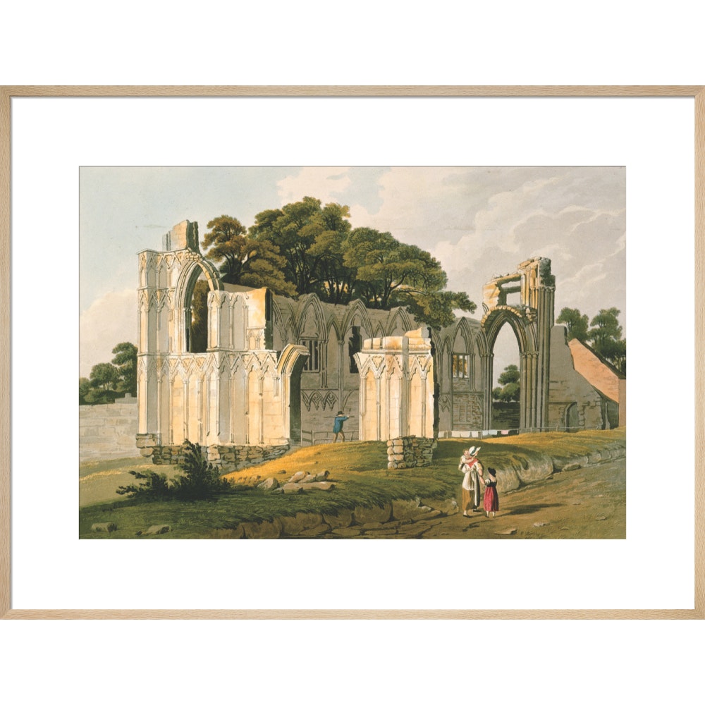 View of the Ruins of St Mary's Abbey print in natural frame