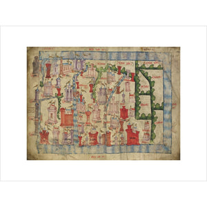 Hardyng's Map of Scotland print unframed