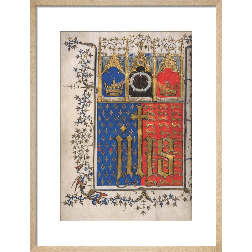 Frontispiece to Letter to King Richard print in natural frame