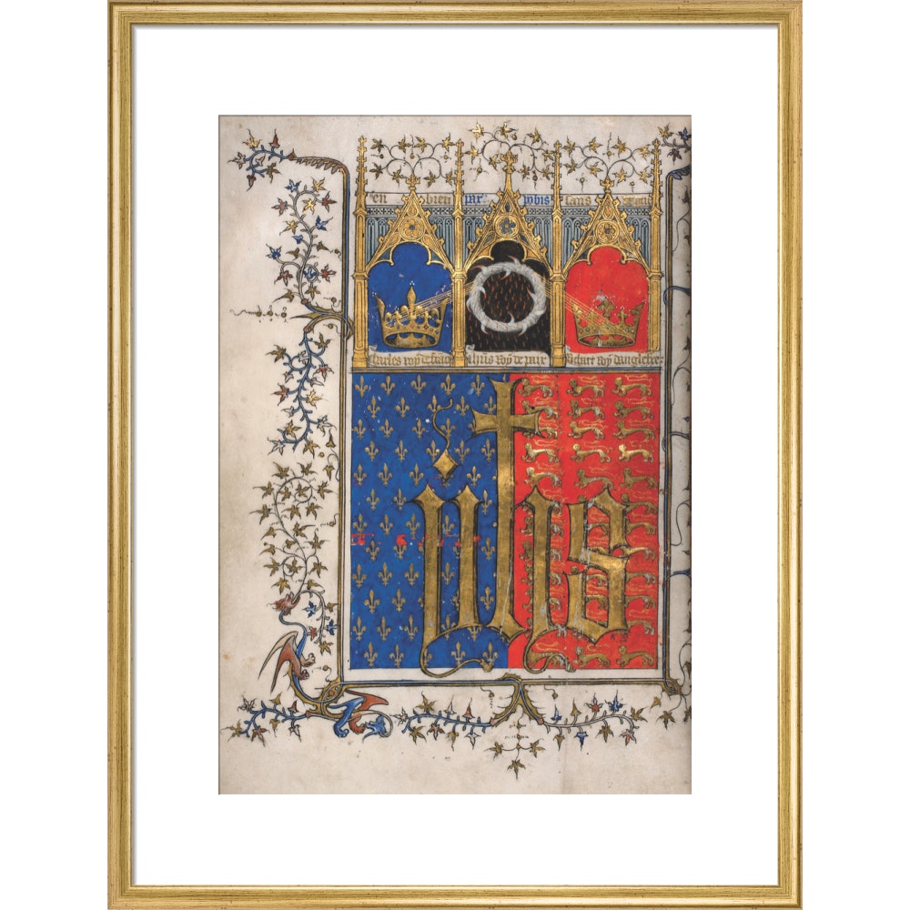 Frontispiece to Letter to King Richard print in gold frame