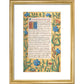 Book of Hours print in gold frame