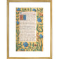 Book of Hours print in gold frame
