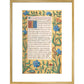 Book of Hours print in gold frame