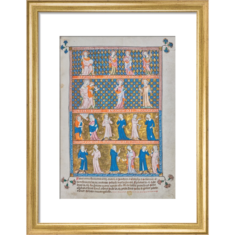 The Holy Kinship print in gold frame