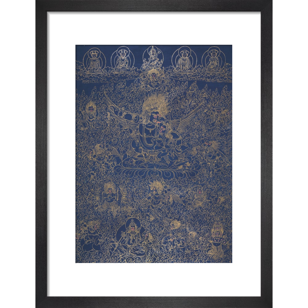 Painting of Garuda print in black frame