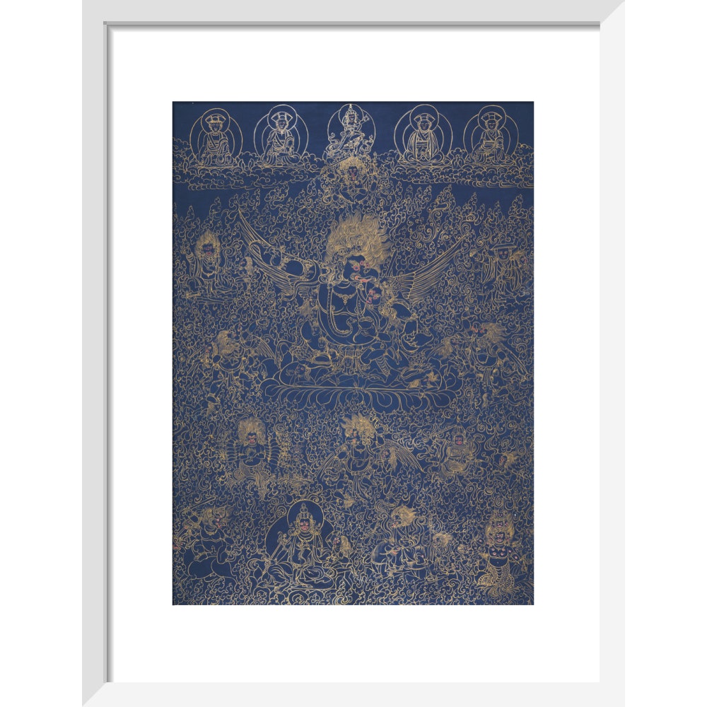 Painting of Garuda print in white frame
