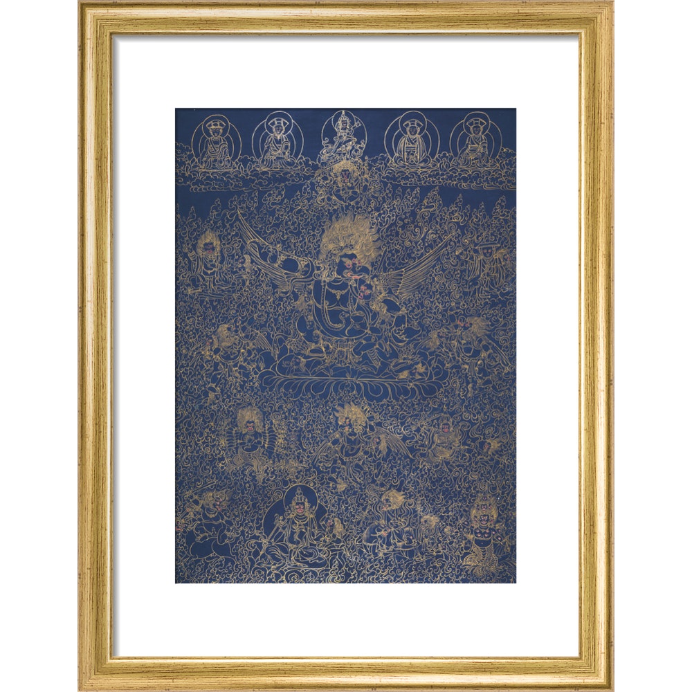 Painting of Garuda print in gold frame