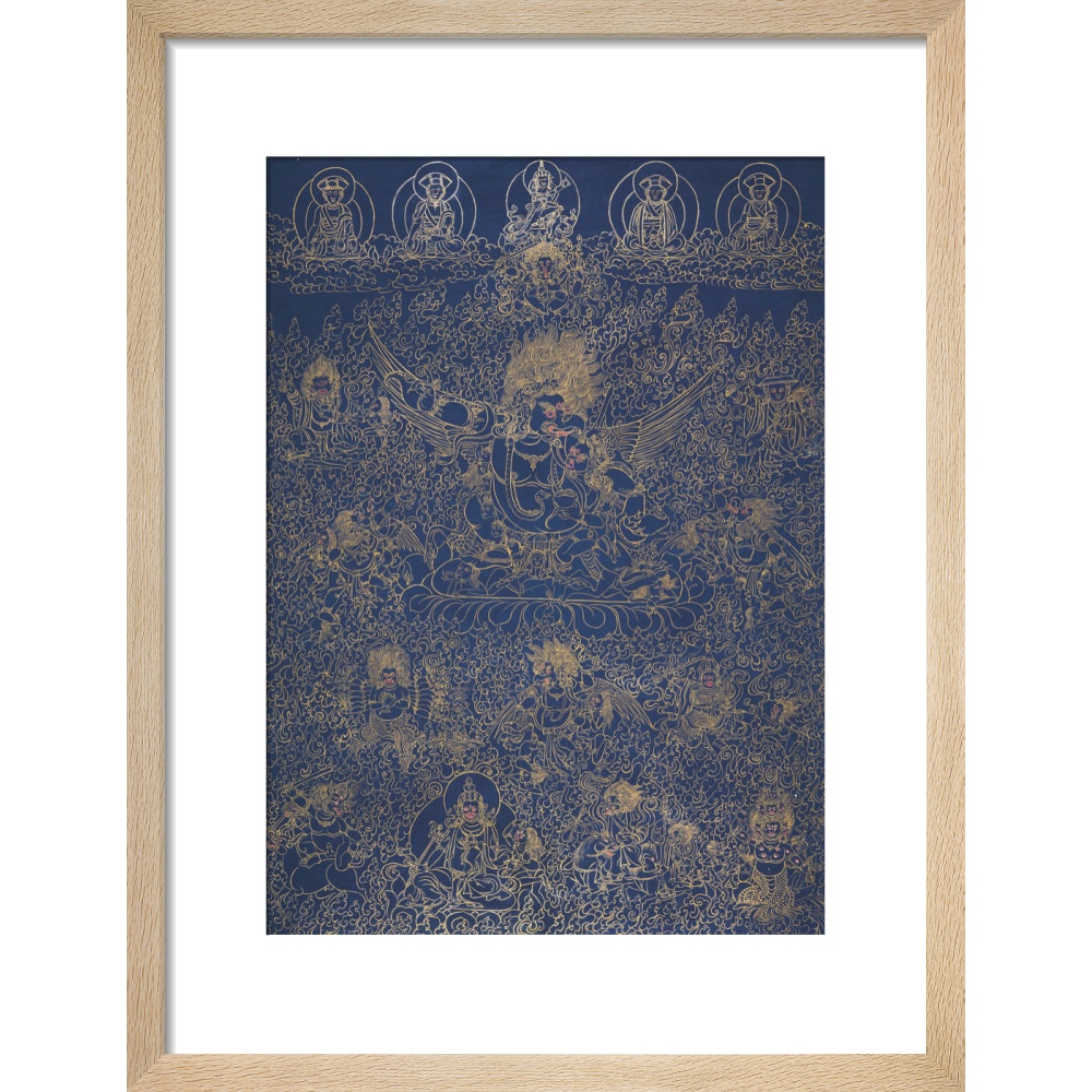 Painting of Garuda print in natural frame