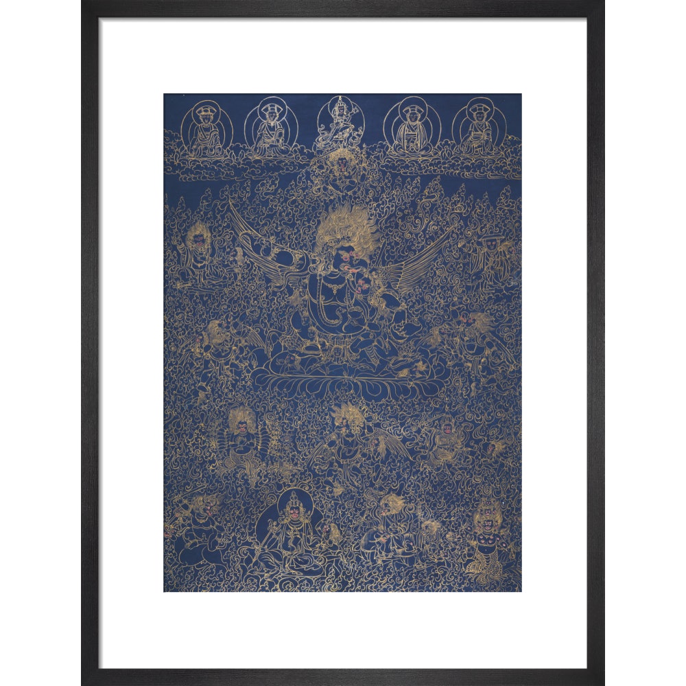 Painting of Garuda print in black frame