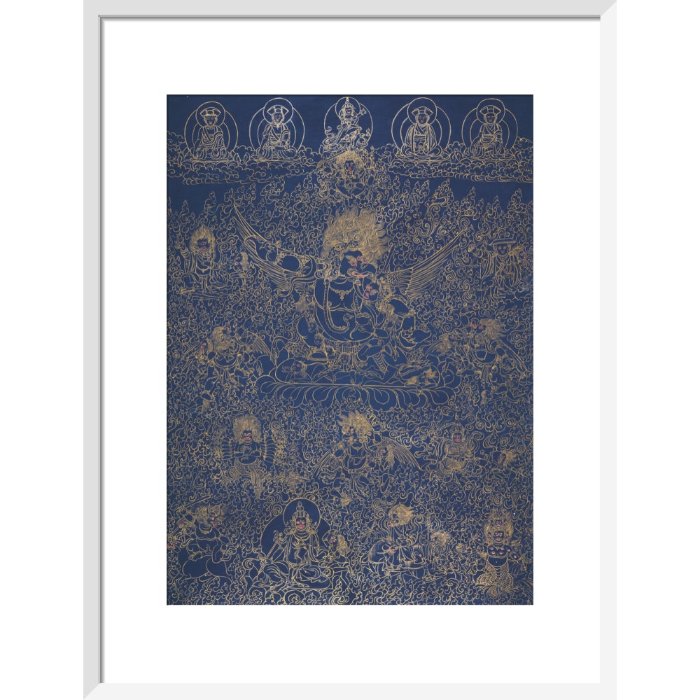 Painting of Garuda print in white frame