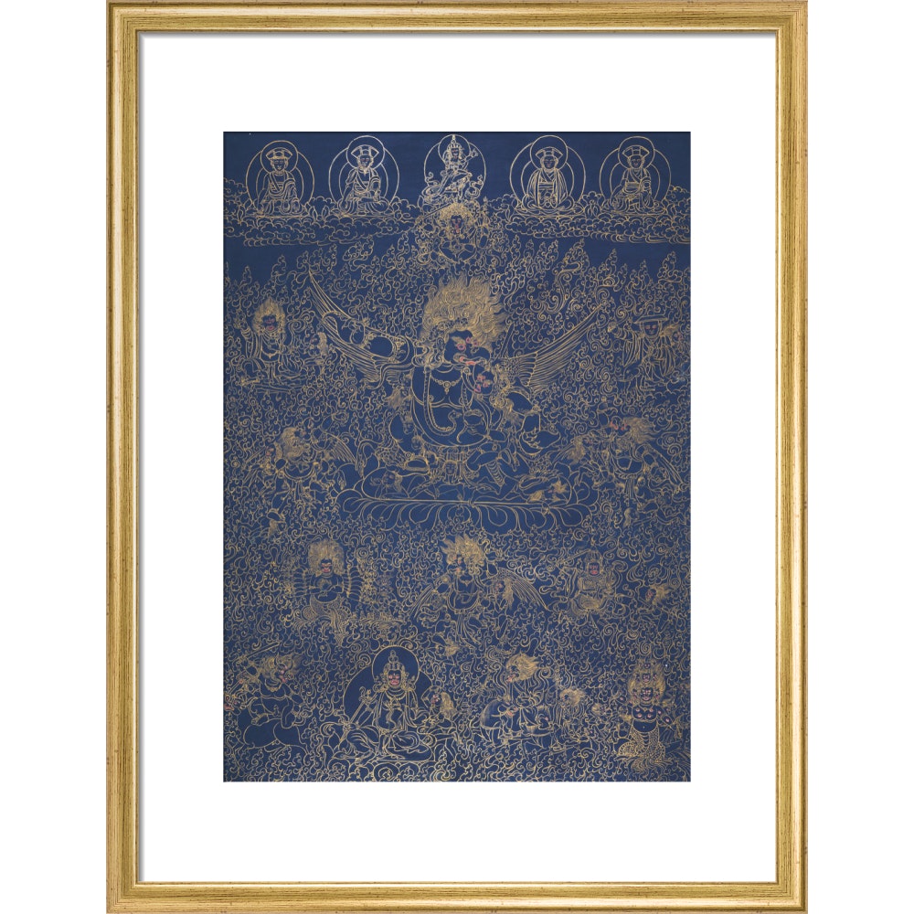 Painting of Garuda print in gold frame
