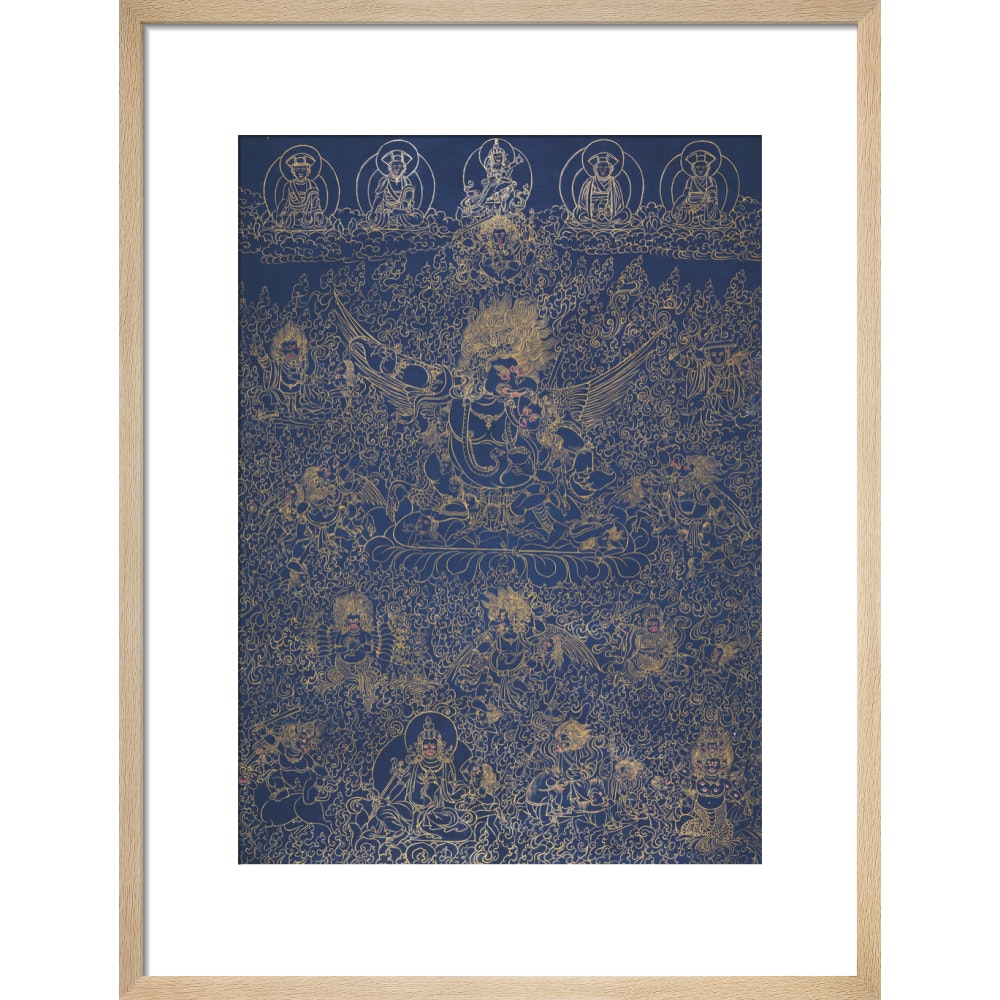 Painting of Garuda print in natural frame