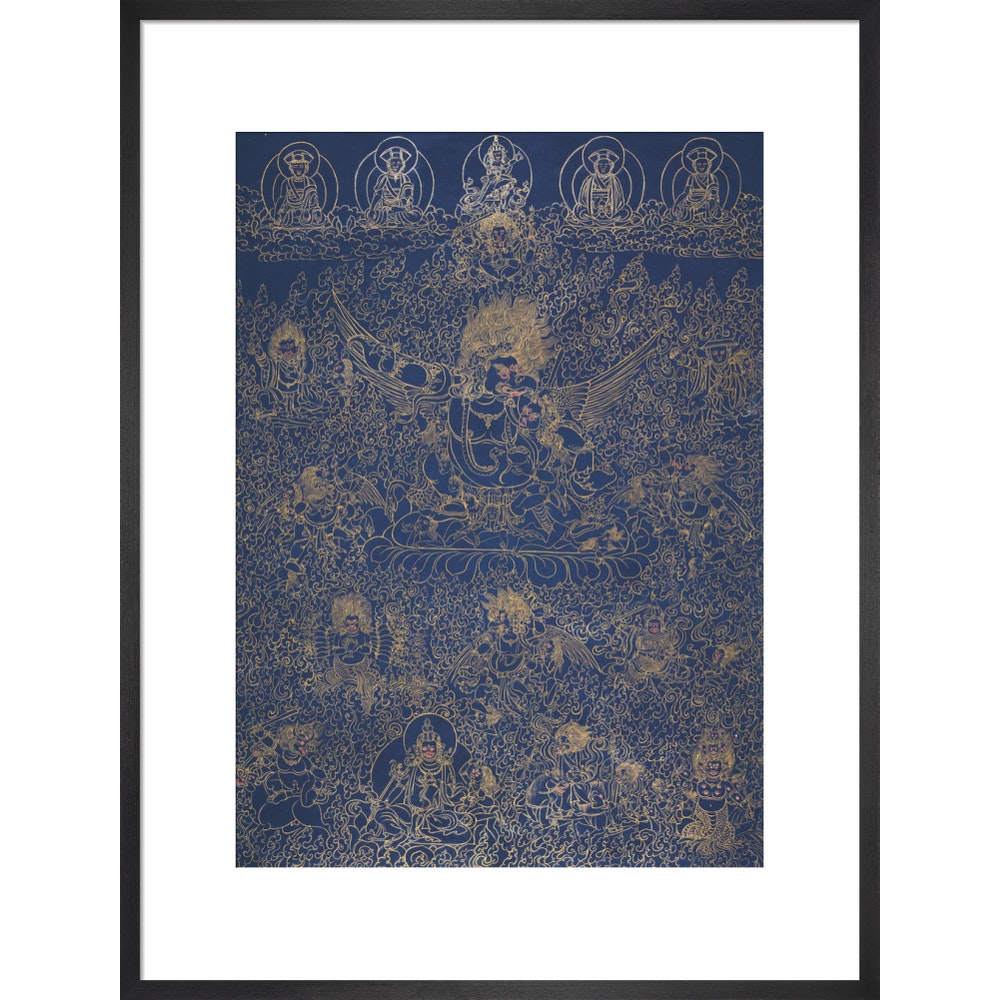 Painting of Garuda print in black frame