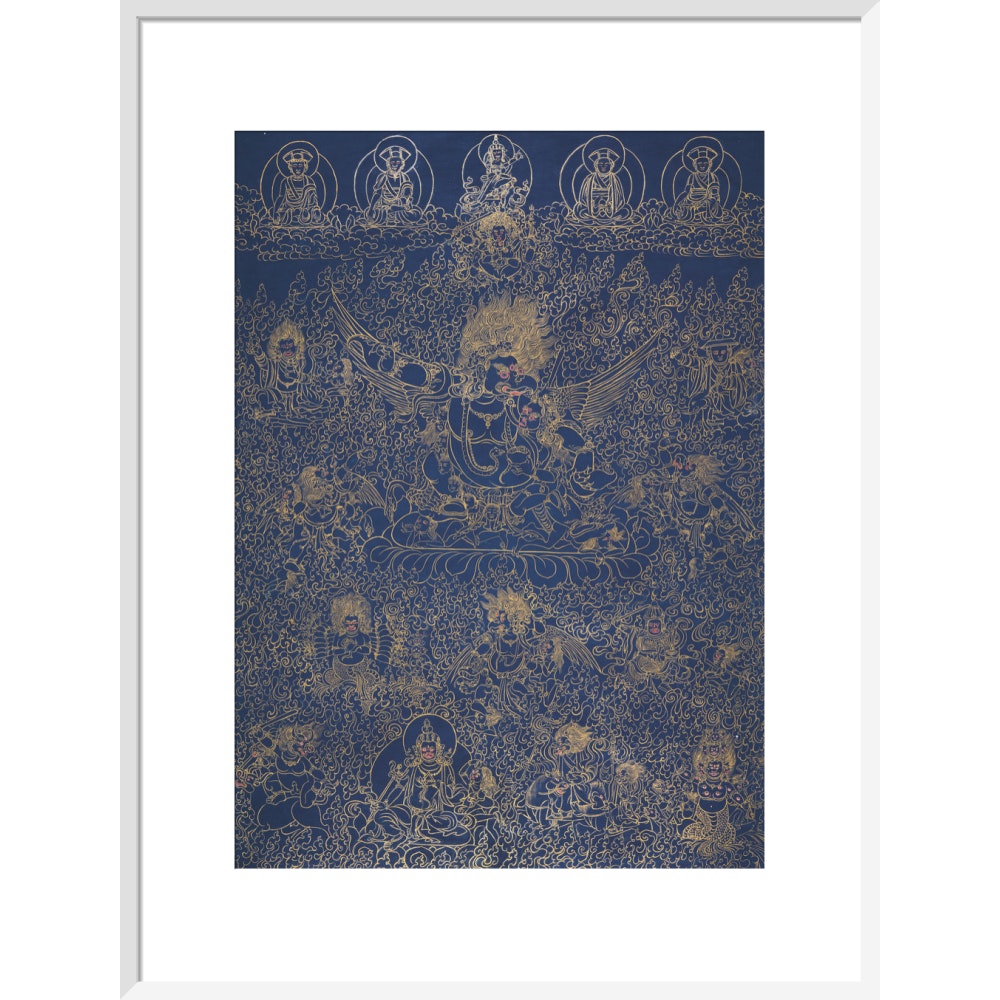Painting of Garuda print in white frame
