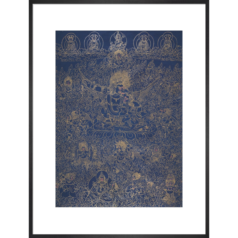 Painting of Garuda print in black frame