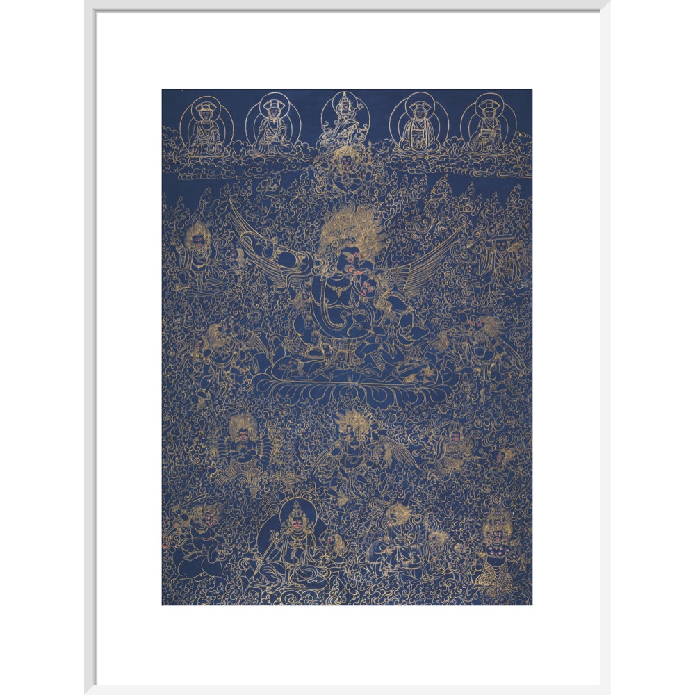 Painting of Garuda print in white frame