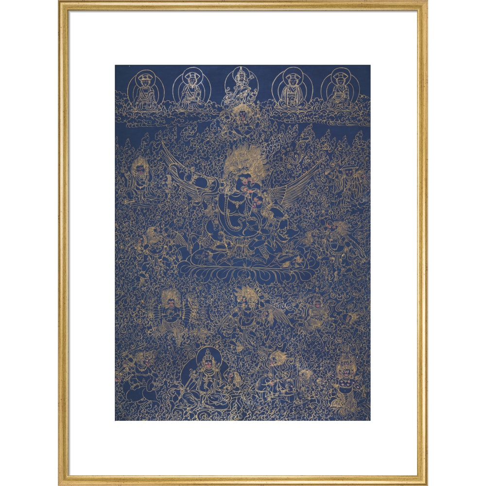 Painting of Garuda print in gold frame