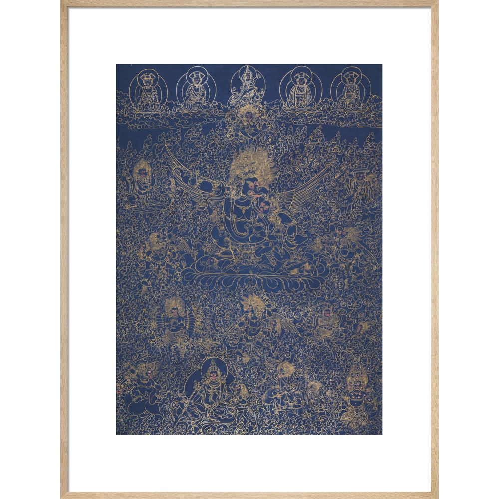 Painting of Garuda print in natural frame