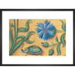 Beetle and Cornflower print in black frame