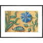 Beetle and Cornflower print in black frame