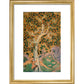 Squirrels in a plane tree print in gold frame