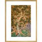 Squirrels in a plane tree print in gold frame