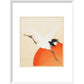 Flying Crane print in white frame