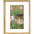 Flowers, caterpillar and butterfly print in gold frame
