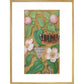 Flowers, caterpillar and butterfly print in gold frame