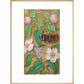 Flowers, caterpillar and butterfly print in natural frame