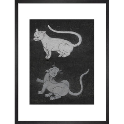 Thai cats print in black frame