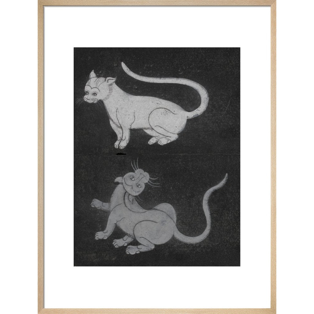 Thai cats print in natural frame