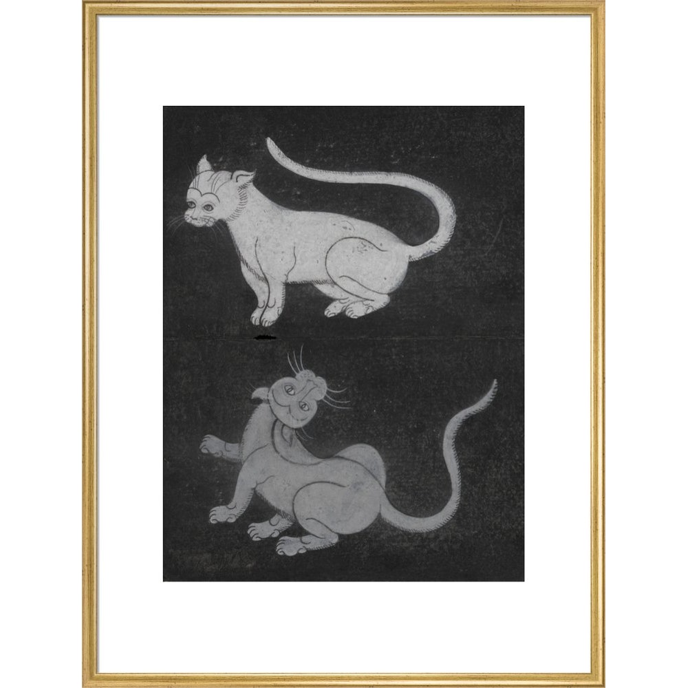 Thai cats print in gold frame