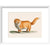 A ginger cat print in white frame