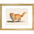 A ginger cat print in gold frame
