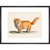 A ginger cat print in black frame