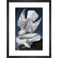 Iceland or Jer Falcon print in black frame