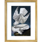 Iceland or Jer Falcon print in gold frame
