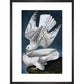 Iceland or Jer Falcon print in black frame