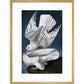 Iceland or Jer Falcon print in gold frame