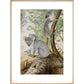 Koala bears print in natural frame
