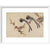 Long-tailed birds on plum tree branch print in white frame