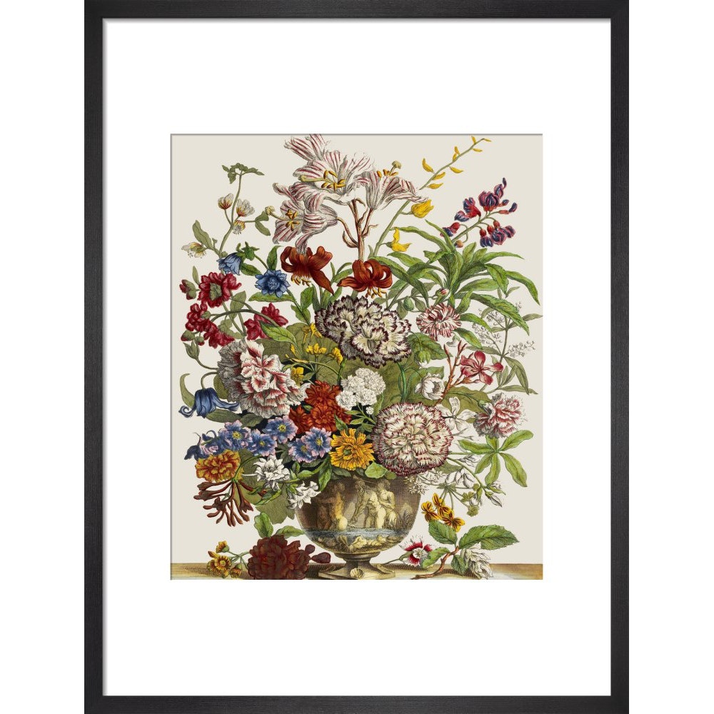 Flowers in a vase print in black frame