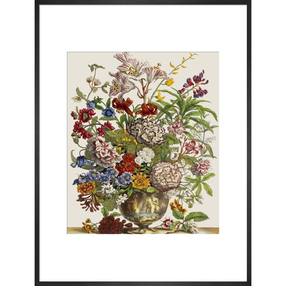 Flowers in a vase print in black frame